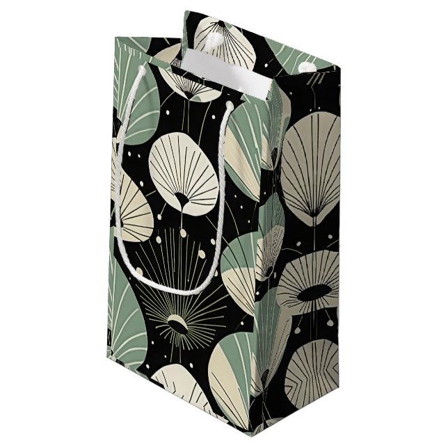 Retro Atomic Age Minimal Modern Pattern  Small Gift Bag (Back Angled)