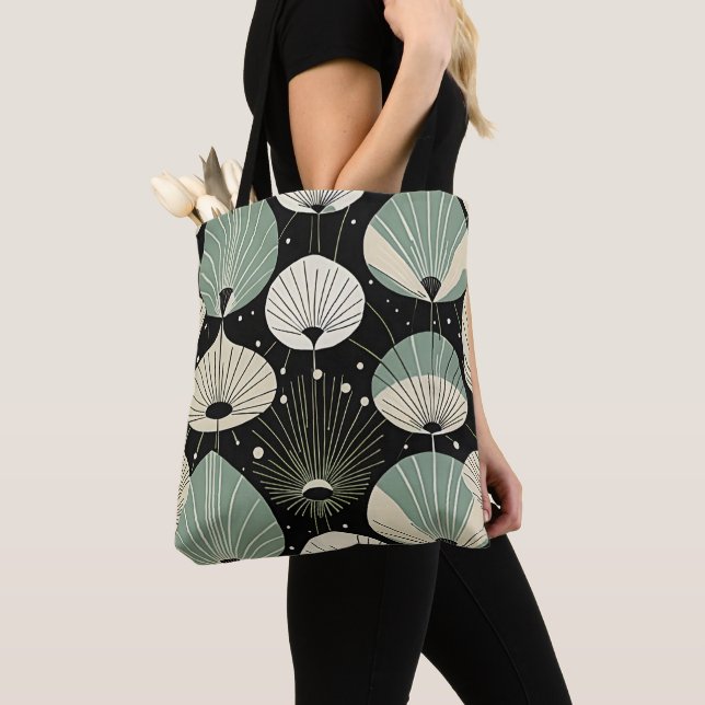 Retro Atomic Age Minimal Modern Pattern  Tote Bag (Close Up)