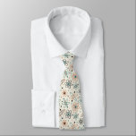 Retro Atomic Age Space Science Mid Century Pattern Tie<br><div class="desc">A funky atomic age mid century pattern neck tie,  featuring retro mcm space and science shapes in orange,  teal blue,  and black,  on a light cream background,  will give your dress shirt that spunk that it's needing. It's perfect for the scientist or retro lover.</div>
