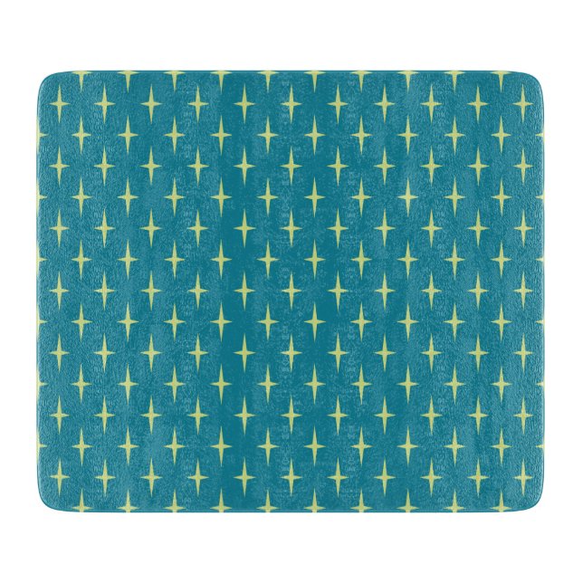 Retro Atomic Age Star Pattern Cutting Board (Front)