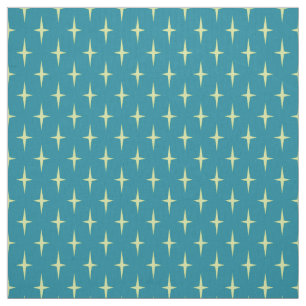 Retro Atomic Age Star Pattern Fabric