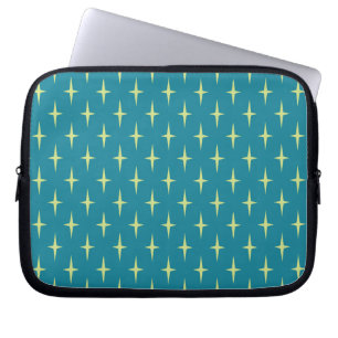 Retro Atomic Age Star Pattern Laptop Sleeve