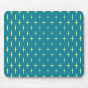 Retro Atomic Age Star Pattern Mouse Mat