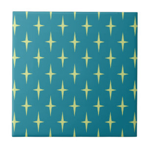 Retro Atomic Age Star Pattern Tile