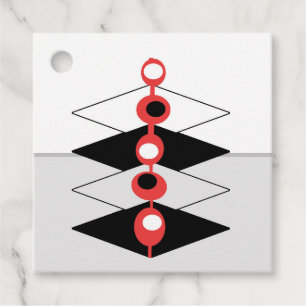 Retro Atomic Art Baubles & Geometric Planes Favour Tags