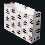 Retro Atomic Art Baubles & Planes Large Gift Bag<br><div class="desc">Retro Atomic Art style design features red/white/black "baubles" centred between a four-dimension tower of geometric planes on grey colorblock background</div>