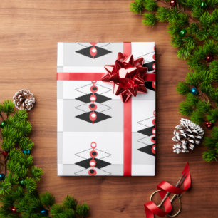 Retro Atomic Art Baubles & Planes Wrapping Paper