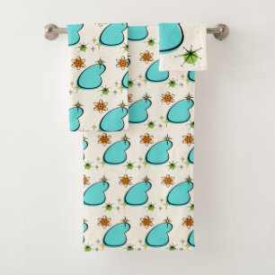 Retro Atomic Boomerang and Starbursts Towel