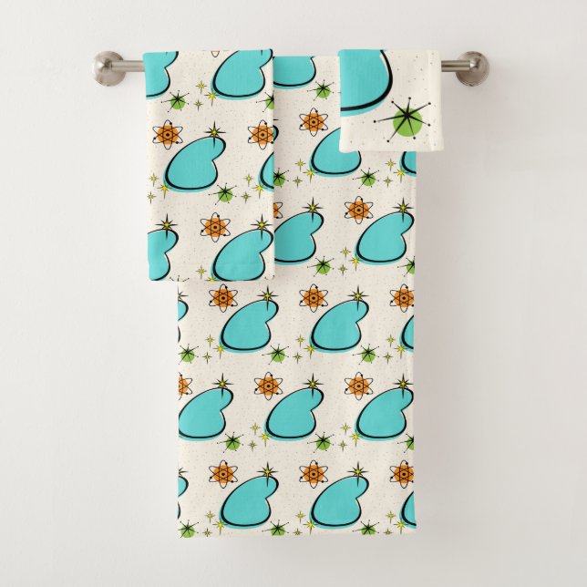 Retro Atomic Boomerang and Starbursts Towel (Insitu)