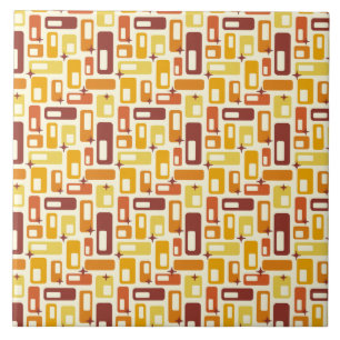 Retro Atomic Capsules Starburst Pattern Tile
