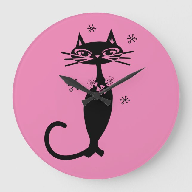 RETRO ATOMIC CAT CLOCK (Front)