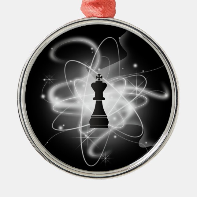 Retro Atomic Chess Piece - King Metal Tree Decoration (Front)
