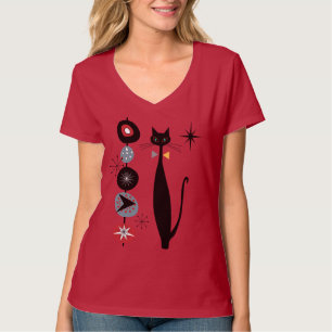 Retro Atomic Era Cool Cat Black Cat MCM T-Shirt
