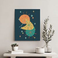 Retro Atomic Era Mid Century Abstract Art