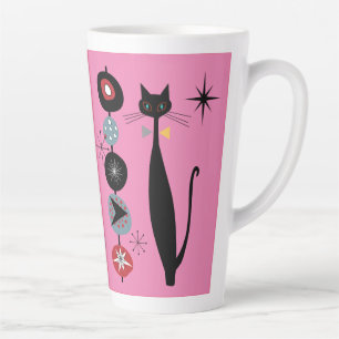 Retro Atomic Era Mid Century Modern Cool Cat Kabob Latte Mug