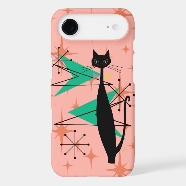 Retro Atomic Era Mid Century Modern MCM Cool Cat P Case-Mate iPhone Case (Back)