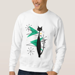 Retro Atomic Era Mid Century Modern MCM Cool Cat Sweatshirt