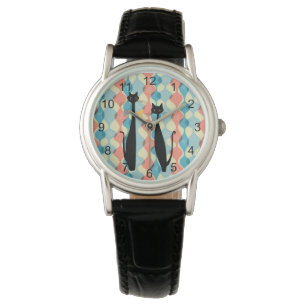 Retro Atomic Era Mid Century Modern MCM Cool Cat Watch