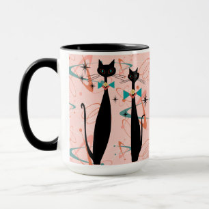 Retro Atomic Era Mid Century Modern MCM Cool Cats Mug