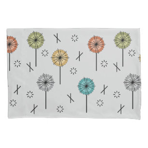 Retro Atomic Flowers Multicolored Pillowcase
