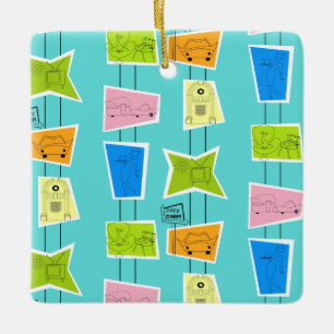 Retro Atomic Kitsch Ceramic Ornament