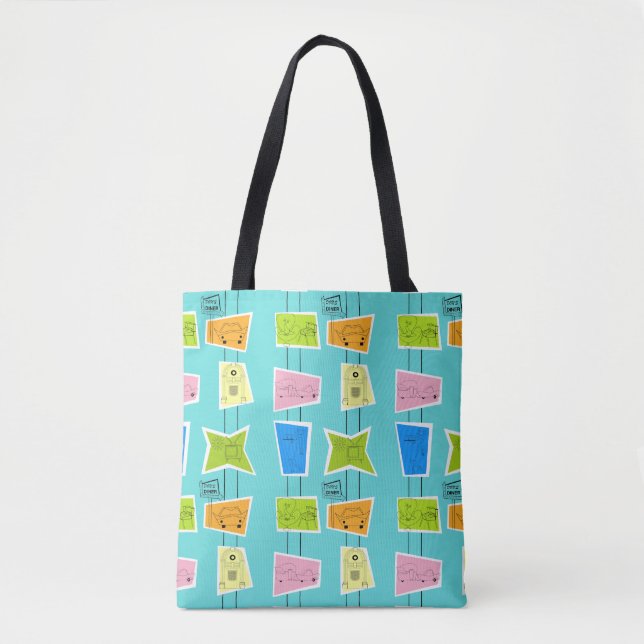 Retro Atomic Kitsch Tote Bag (Front)