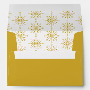 Retro Atomic Mid-Century Mod Red & Gold Starburst Envelope