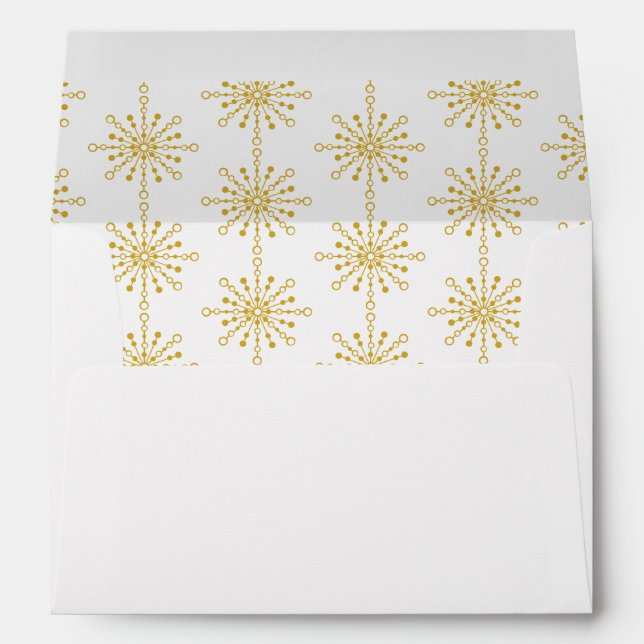 Retro Atomic Mid-Century Mod Red & Gold Starburst Envelope (Back (Bottom))