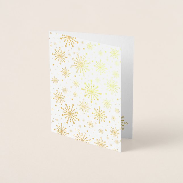 Retro Atomic Mid-Century Mod Red & Gold Starburst Foil Card (Front)