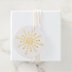 Retro Atomic Mid-Century Mod Starburst Gold Favour Tags