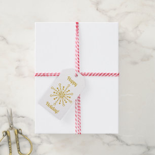 Retro Atomic Mid-Century Modern Gold Starburst  Gift Tags