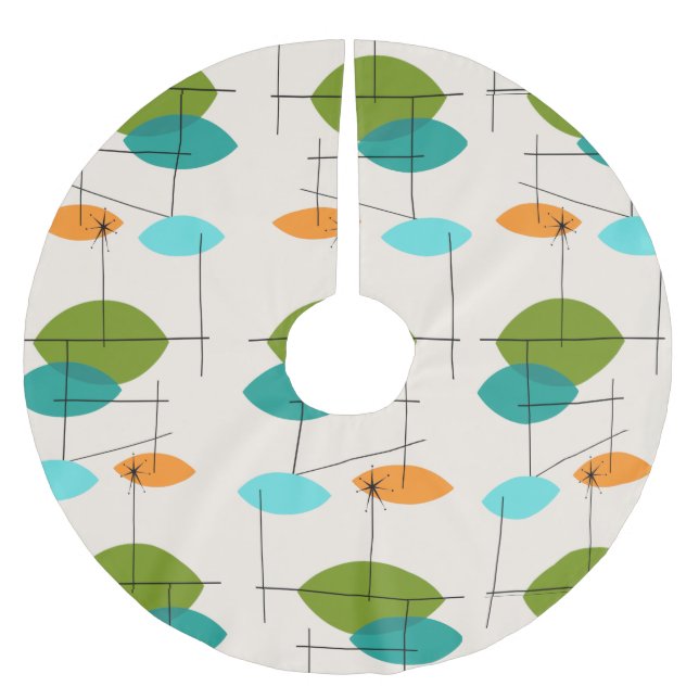 Retro Atomic Mobile Pattern Christmas Tree Skirt (Front)