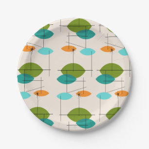 Retro Atomic Mobile Pattern Paper Plates