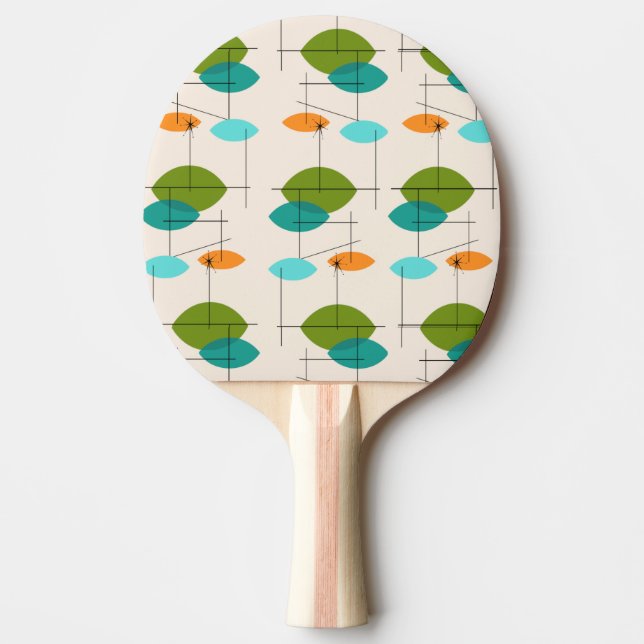 Retro Atomic Mobile Pattern Ping Pong Paddle (Front)