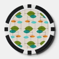 Retro Atomic Mobile Pattern Poker Chips
