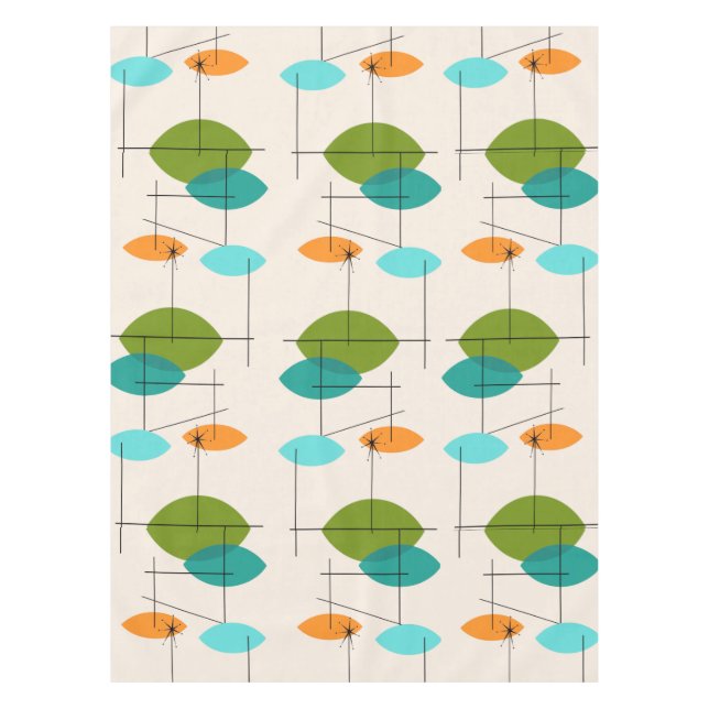Retro Atomic Mobile Pattern Tablecloth (Front)