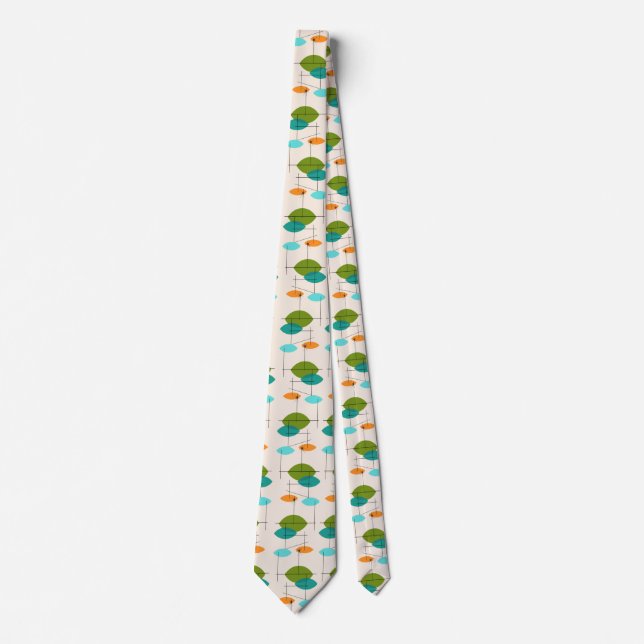 Retro Atomic Mobile Pattern Tie (Front)