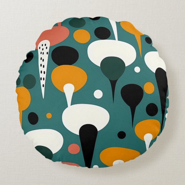 Retro Atomic Mushroom Pillow (Front)