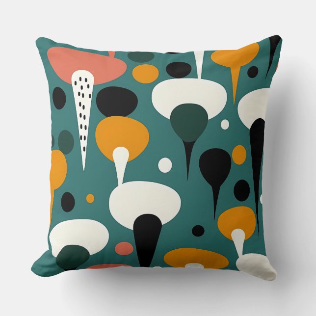 Retro Atomic Mushroom Pillow (Front)