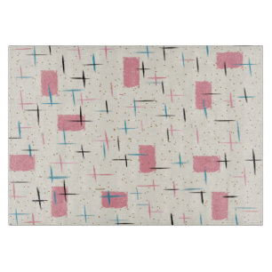 Retro Atomic Pink Pattern Cutting Board