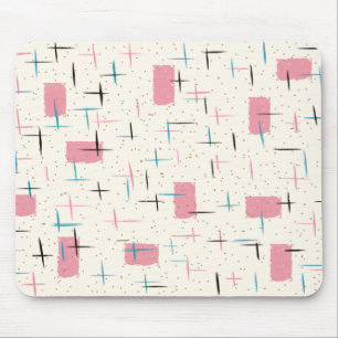 Retro Atomic Pink Pattern Mousepad