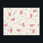 Retro Atomic Pink Pattern Postcard<br><div class="desc">You'll be tickled pink by this Retro Atomic Pink Pattern Postcard. The design features a cream background with gold speckles, pink rectangles, and black, turquoise, and pink slashes. The pattern is reminiscent of traditional mid century modern style. You're sure to enjoy our homage to the 1950s. Buy this today and...</div>