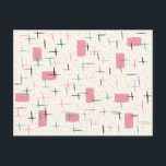 Retro Atomic Pink Pattern Postcard<br><div class="desc">You'll be tickled pink by this Retro Atomic Pink Pattern Postcard. The design features a cream background with gold speckles, pink rectangles, and black, turquoise, and pink slashes. The pattern is reminiscent of traditional mid century modern style. You're sure to enjoy our homage to the 1950s. Buy this today and...</div>