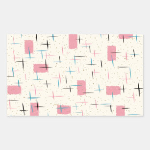 Retro Atomic Pink Pattern Stickers
