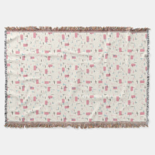 Retro Atomic Pink Pattern Throw Blanket