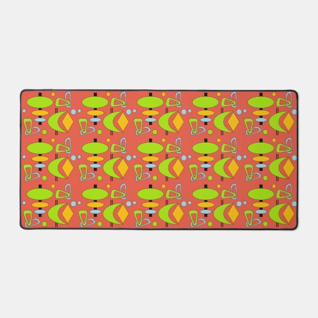 Retro Atomic Shapes Samsung Galaxy Case Desk Mat (Front)
