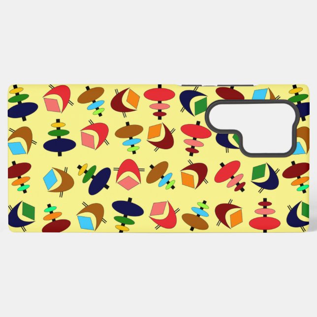 Retro Atomic Shapes Samsung Galaxy S22 Ultra Case (Back Horizontal)