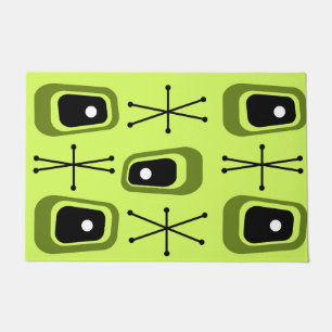 Retro Atomic Space Age Chartreuse Doormat