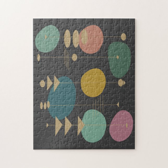 Retro Atomic Space Age Mid Century Modern Jigsaw Puzzle (Vertical)