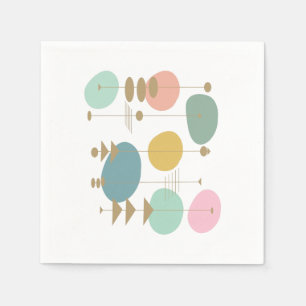 Retro Atomic Space Age Mid Century Modern Napkin